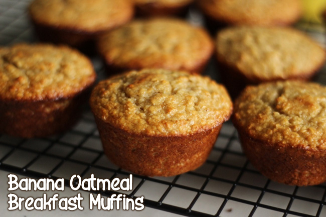 Banana Oatmeal Breakfast Muffins