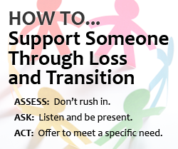 How to support someone through loss and transition