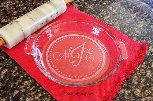 Traditional Monogramed Pie Plate from Gone Girly