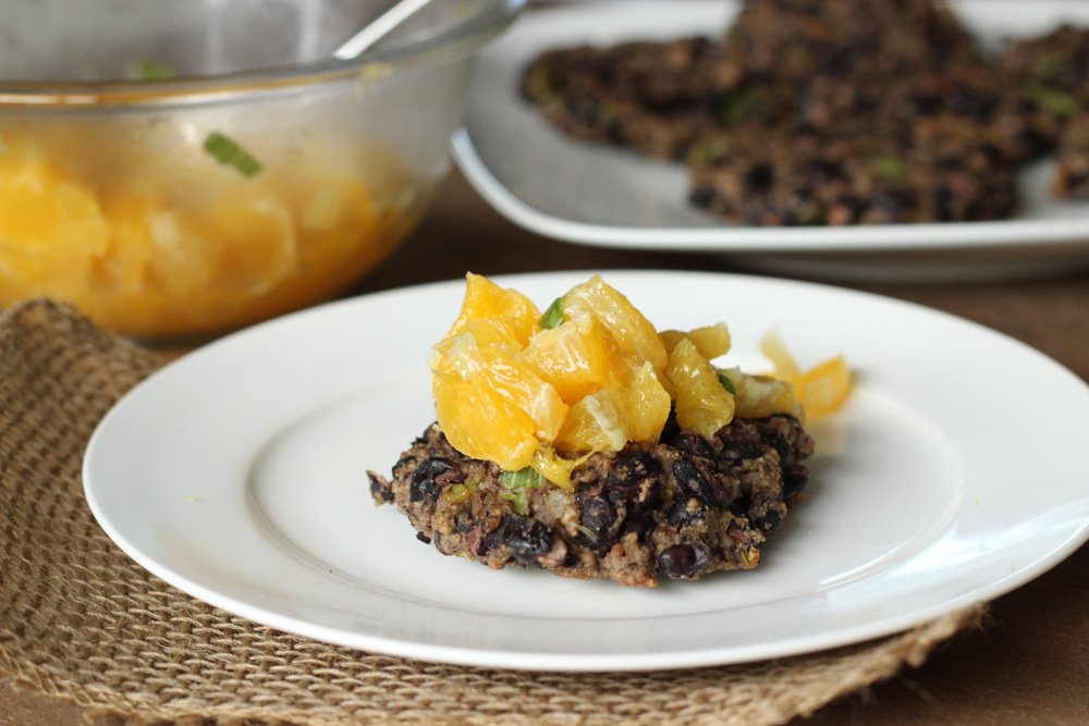 Black Bean Cakes with Orange Basil Salsa